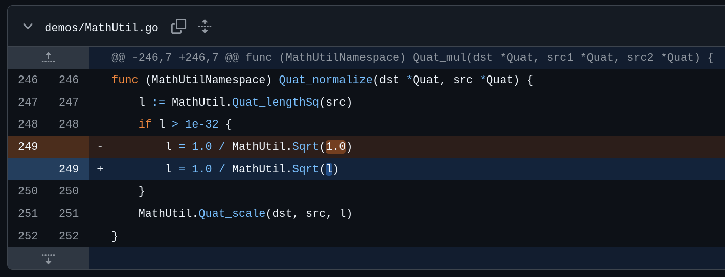 Goimo quaternion bug