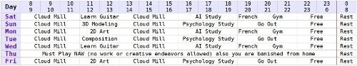 Timetable